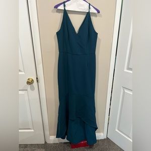 Teal high low mermaid gown size L